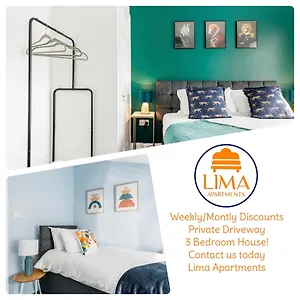 Weekly Monthly Deal-4 Beds-large House-driveway By Lima Ltd Apartment